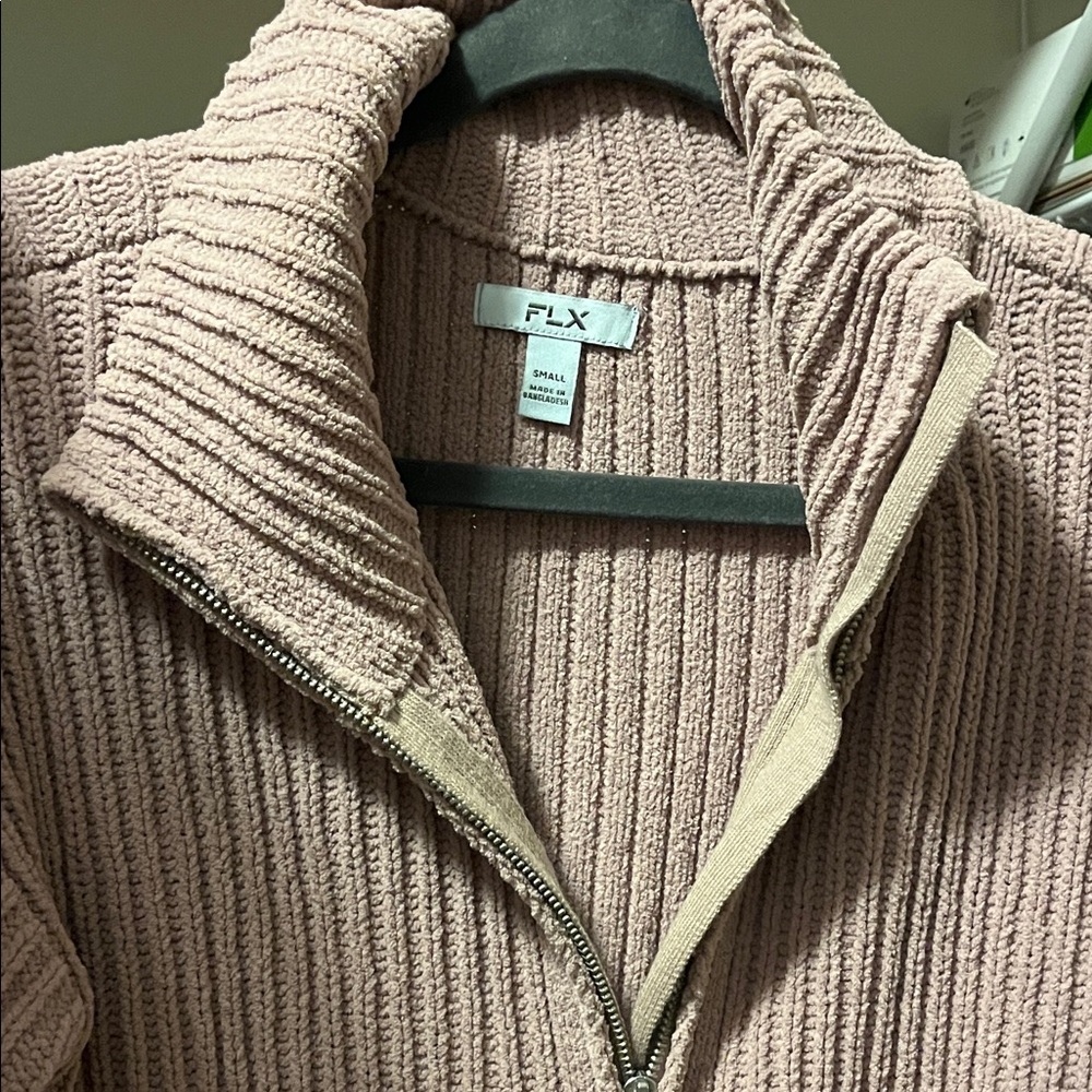 FLX Women's Ribbed Cardigan - Mauve